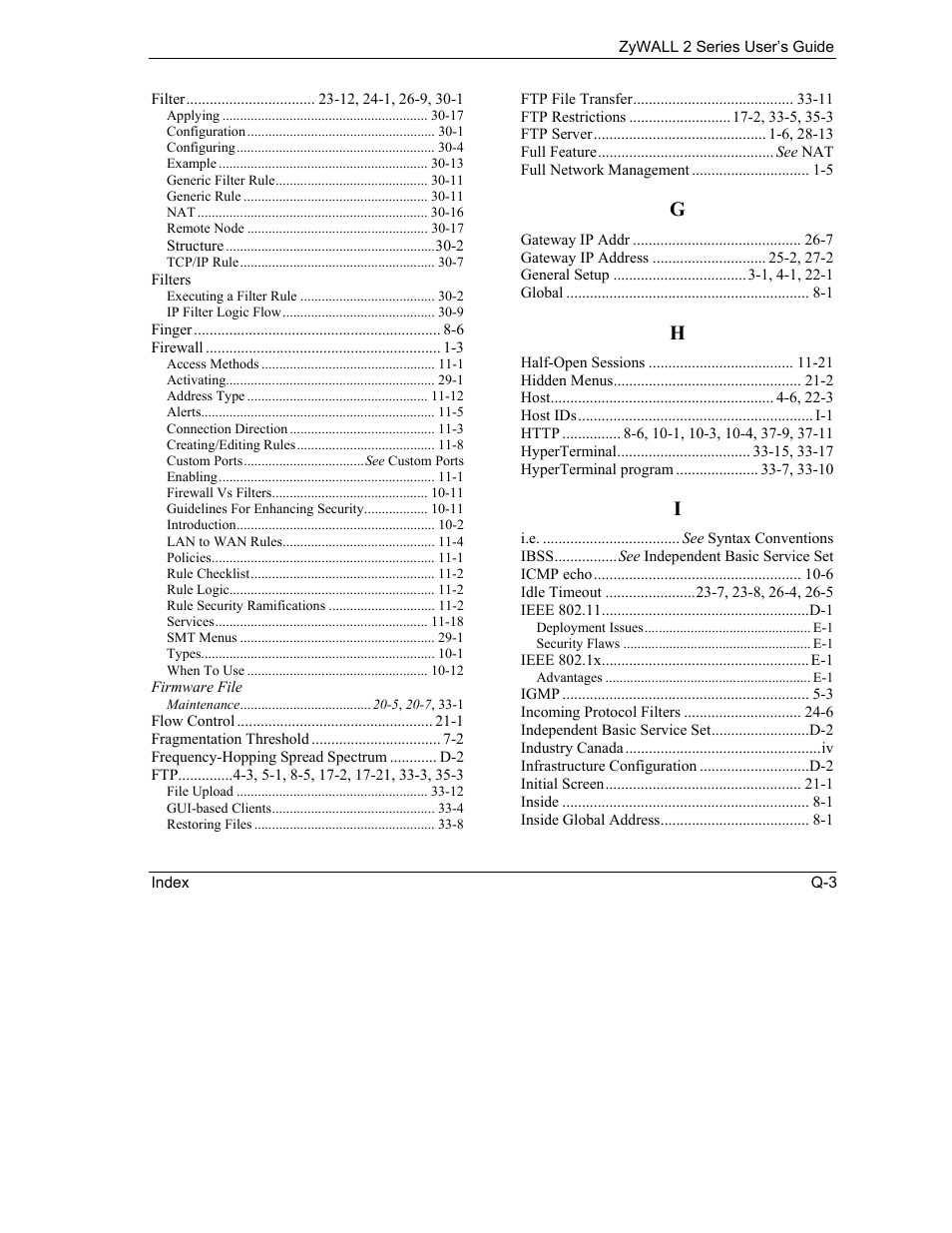 ZyXEL Communications Internet Security Gateway ZyWALL 2 Series User Manual | Page 609 / 614