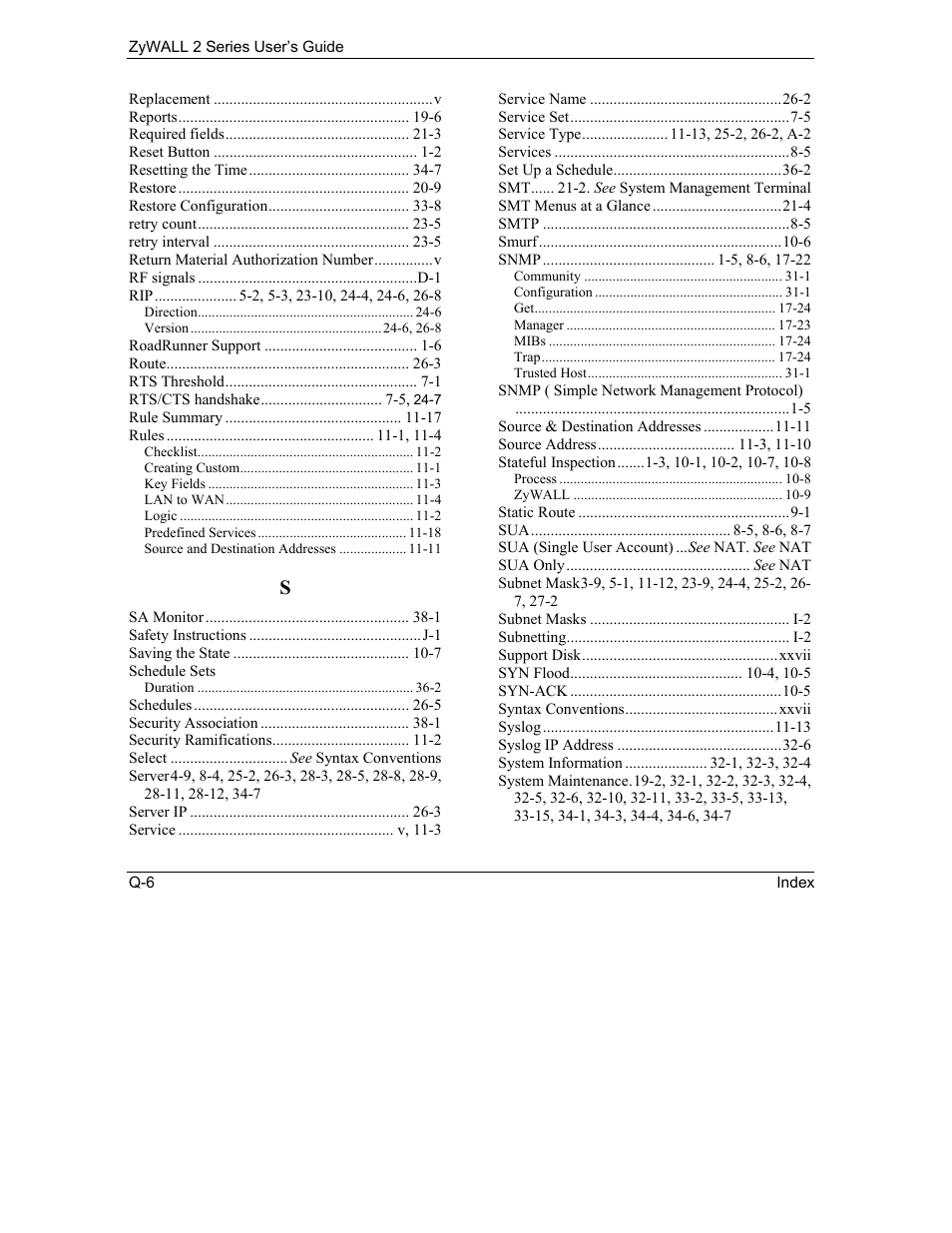ZyXEL Communications Internet Security Gateway ZyWALL 2 Series User Manual | Page 612 / 614