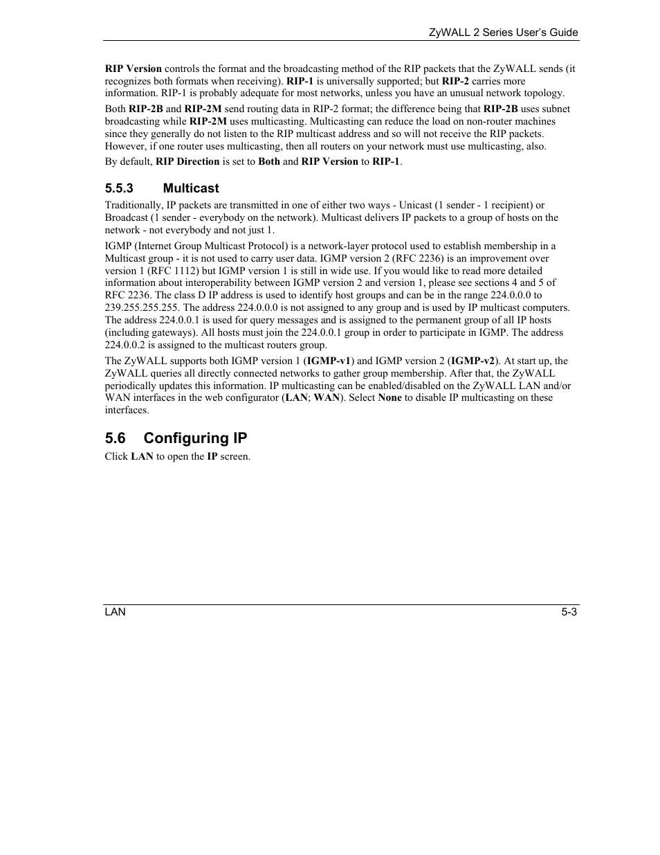 Configuring ip, 6 configuring ip | ZyXEL Communications Internet Security Gateway ZyWALL 2 Series User Manual | Page 75 / 614
