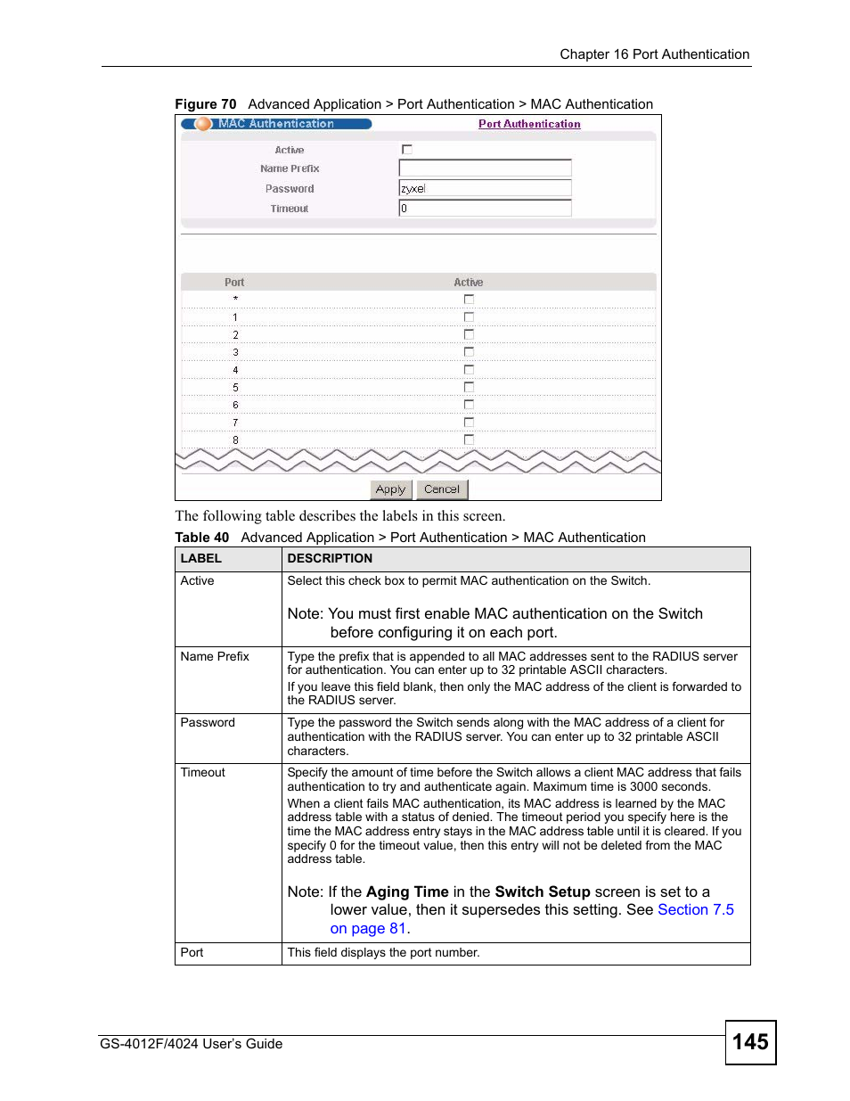 ZyXEL Communications GS-4012 User Manual | Page 145 / 462
