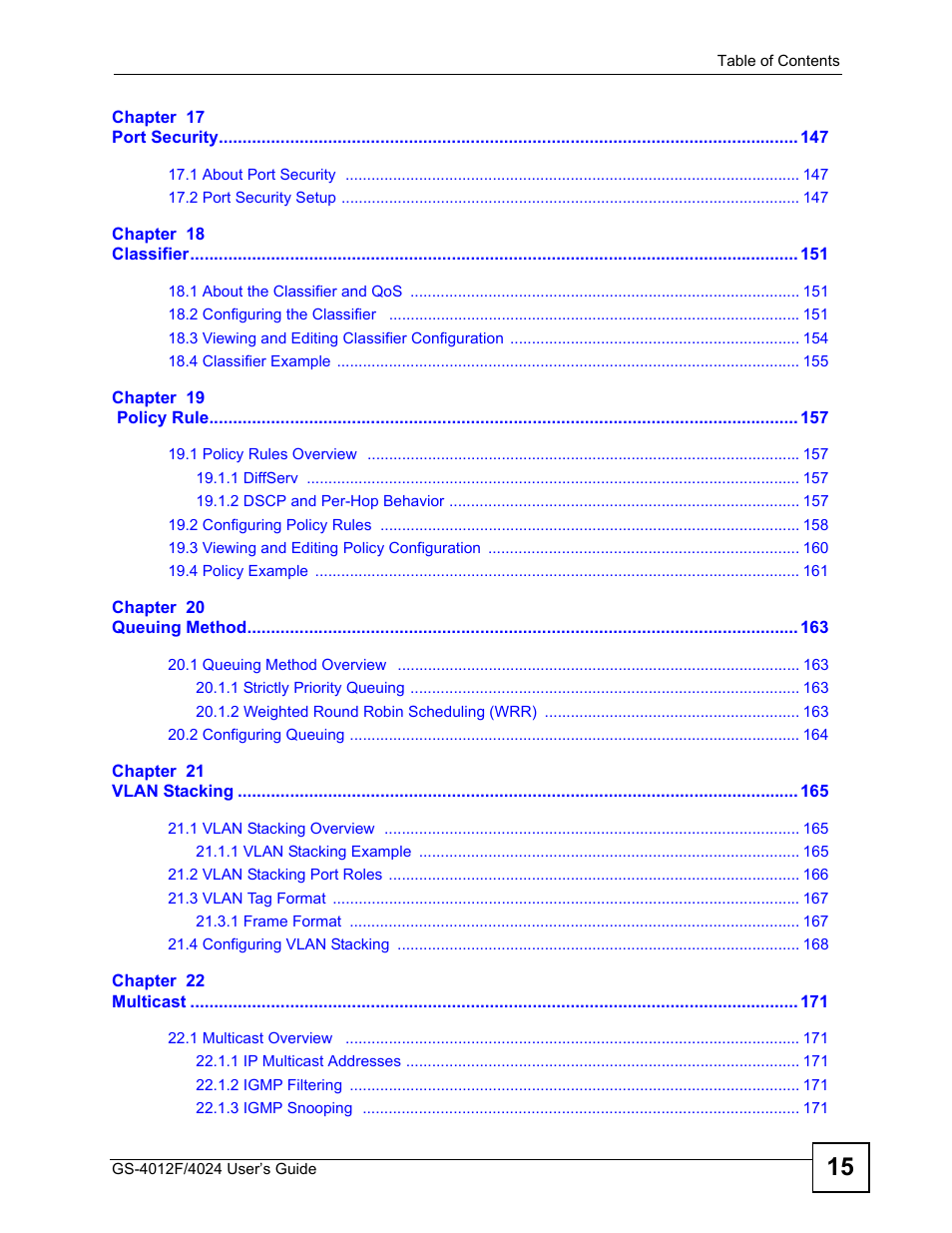 ZyXEL Communications GS-4012 User Manual | Page 15 / 462
