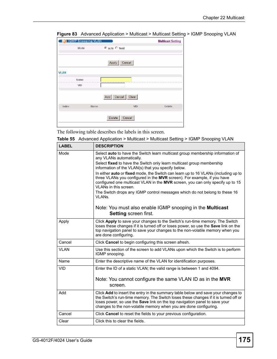 ZyXEL Communications GS-4012 User Manual | Page 175 / 462