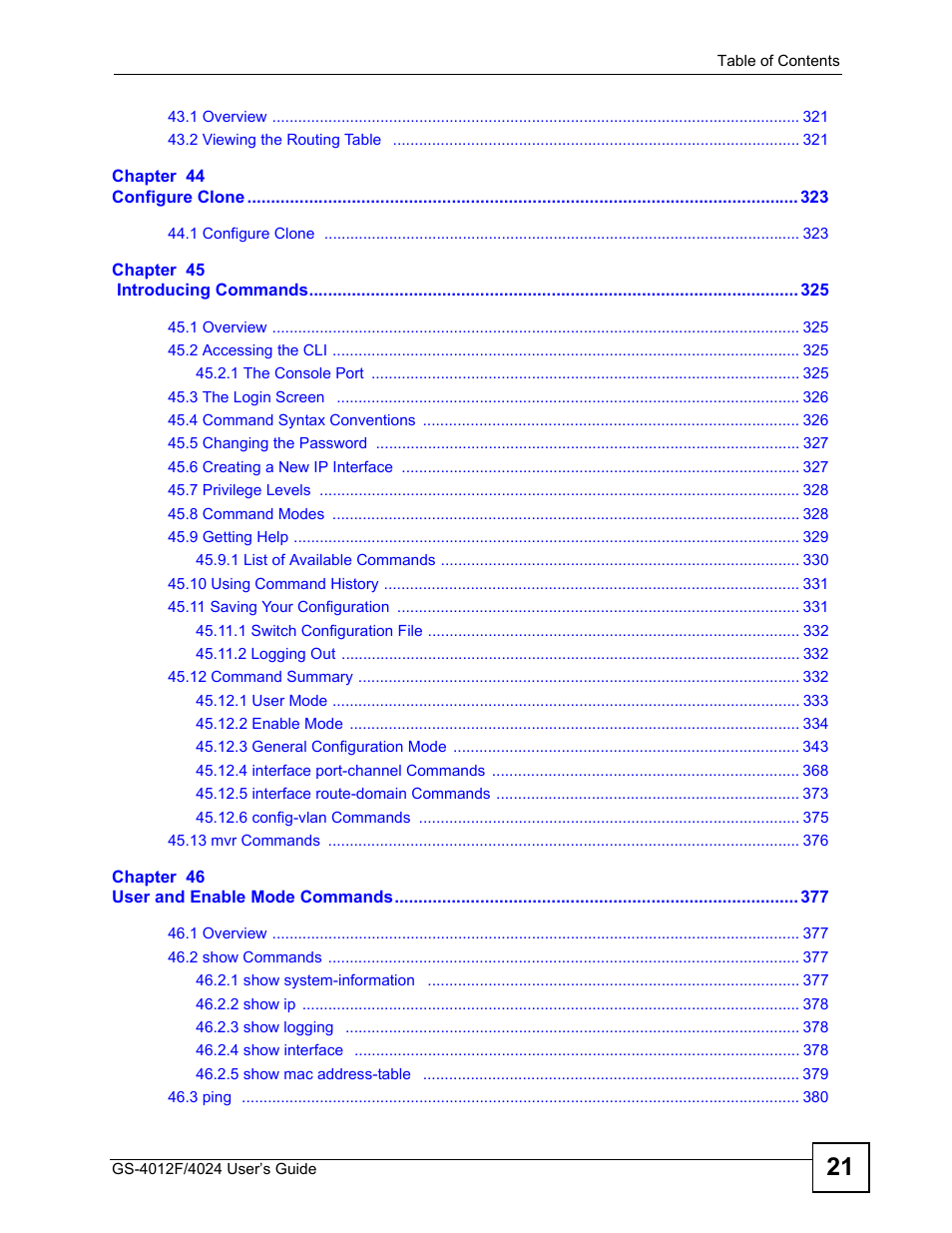 ZyXEL Communications GS-4012 User Manual | Page 21 / 462