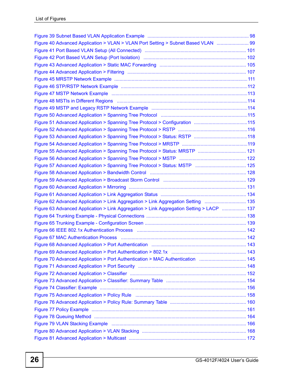 ZyXEL Communications GS-4012 User Manual | Page 26 / 462