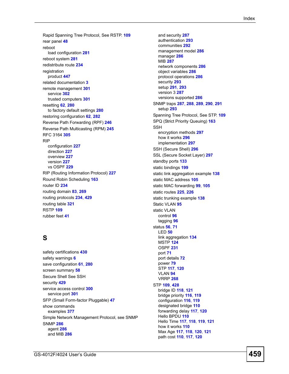 ZyXEL Communications GS-4012 User Manual | Page 459 / 462