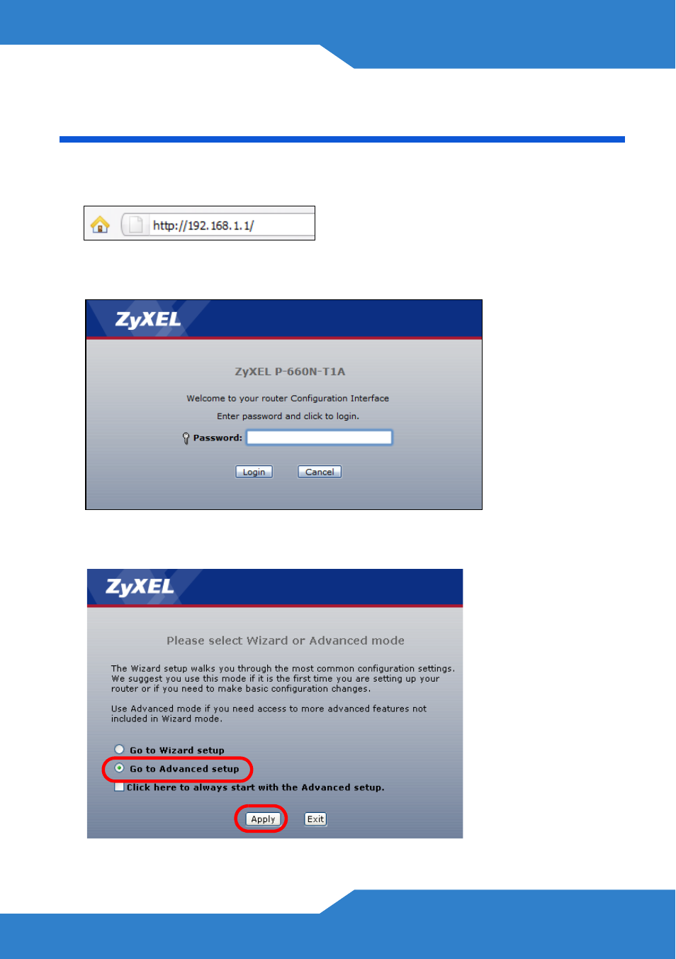 Internet and wireless setup | ZyXEL Communications P-660N-T1A User Manual | Page 5 / 10