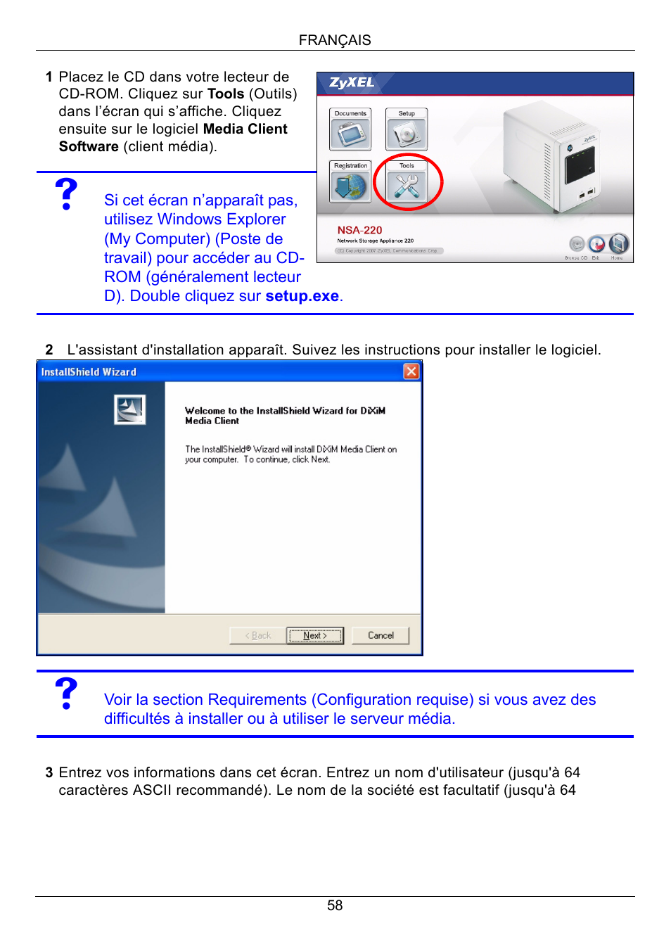 ZyXEL Communications Network Storage Appliance NSA-220 User Manual | Page 58 / 131