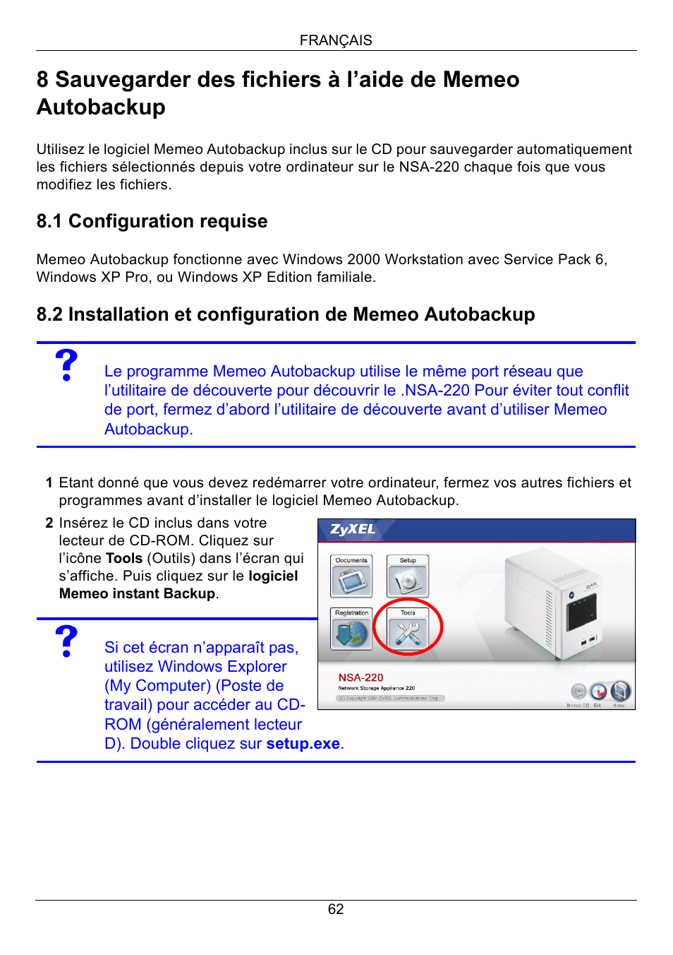 ZyXEL Communications Network Storage Appliance NSA-220 User Manual | Page 62 / 131