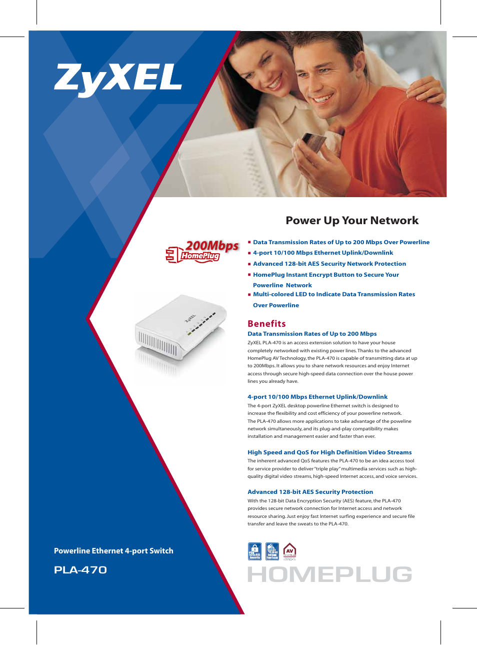 ZyXEL Communications PLA-470 User Manual | 2 pages