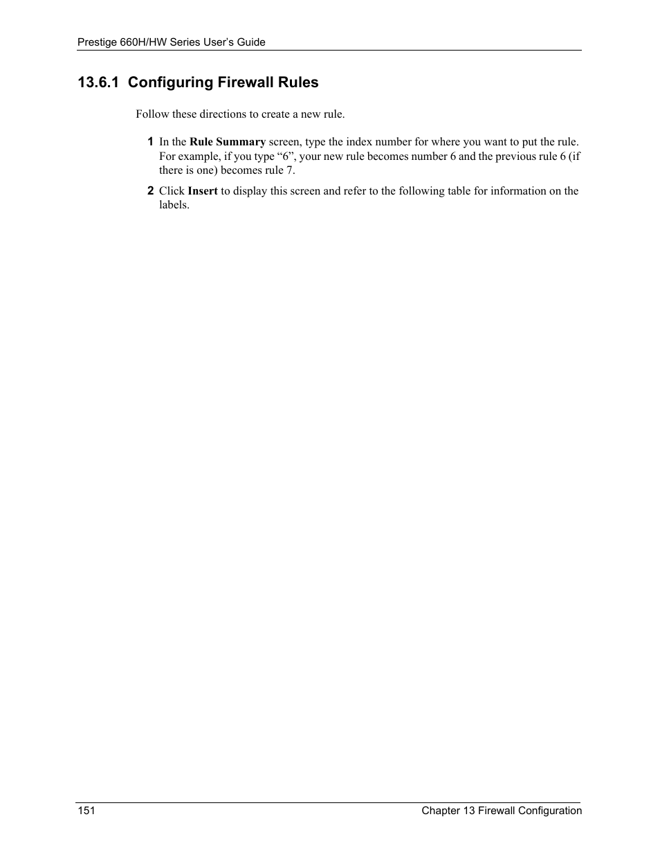 1 configuring firewall rules | ZyXEL Communications 660HW Series User Manual | Page 152 / 460