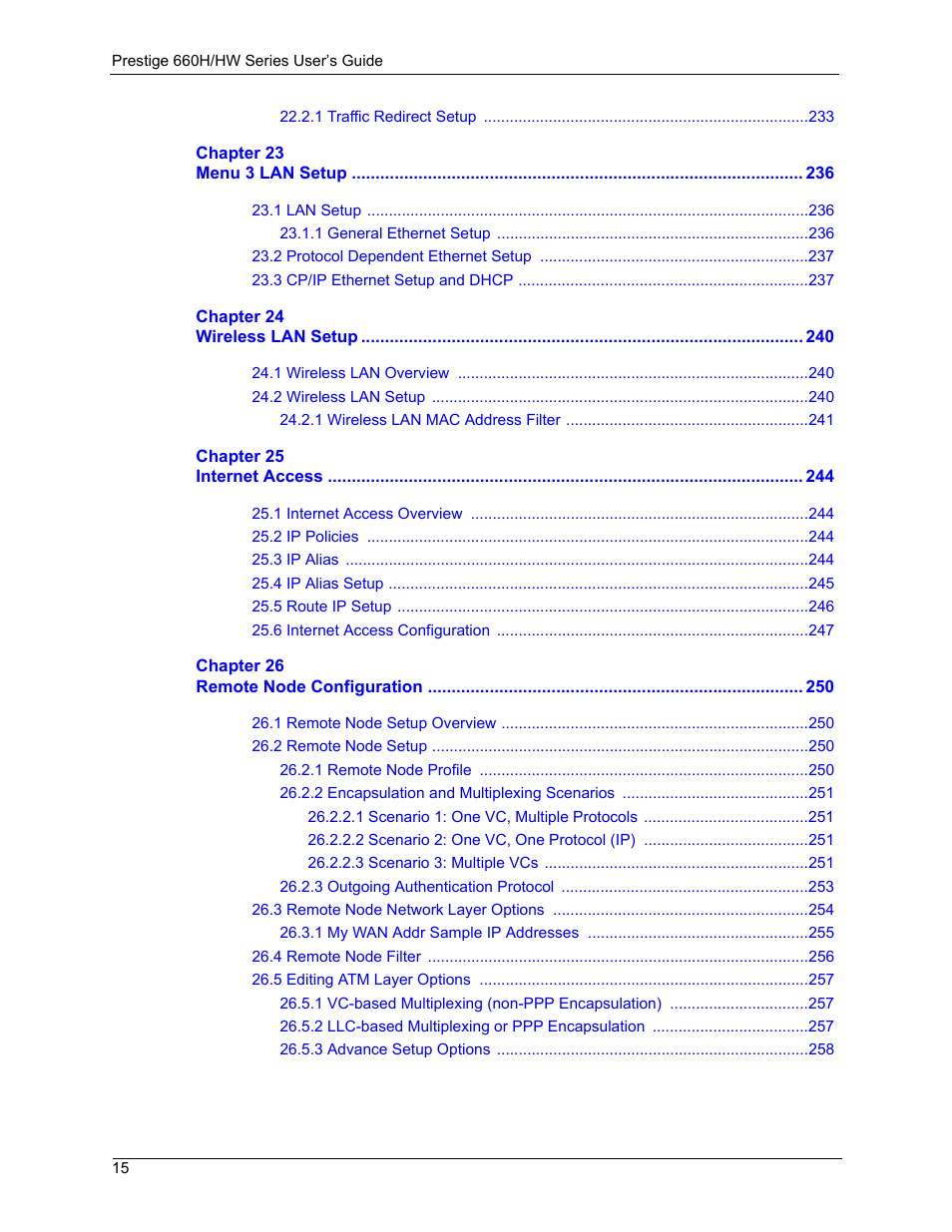 ZyXEL Communications 660HW Series User Manual | Page 16 / 460