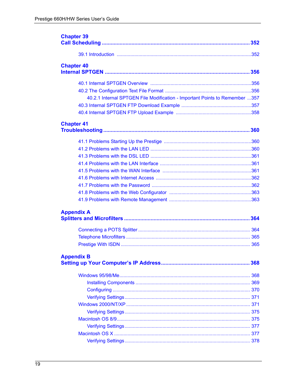 ZyXEL Communications 660HW Series User Manual | Page 20 / 460