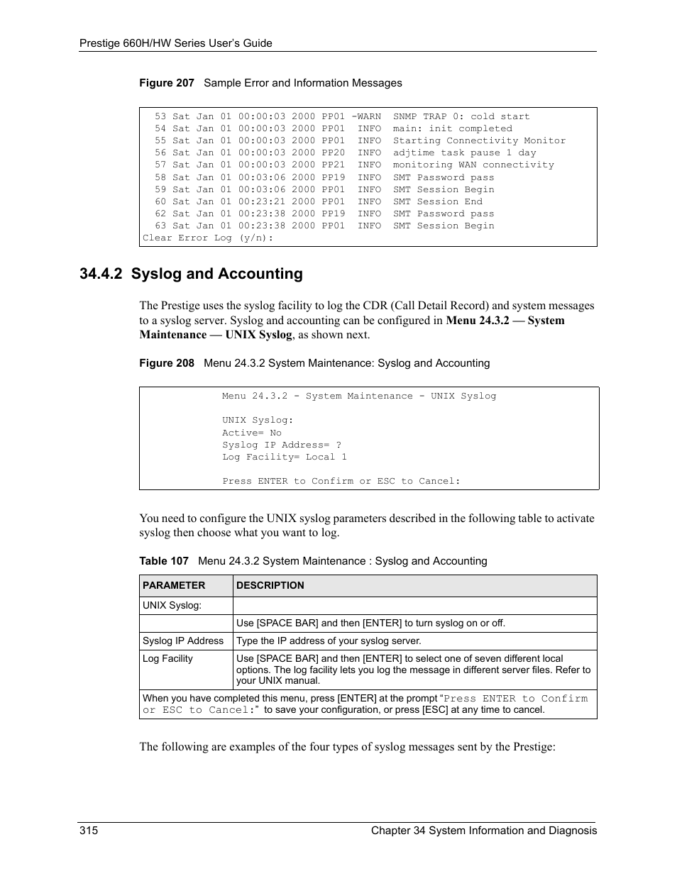 2 syslog and accounting | ZyXEL Communications 660HW Series User Manual | Page 316 / 460