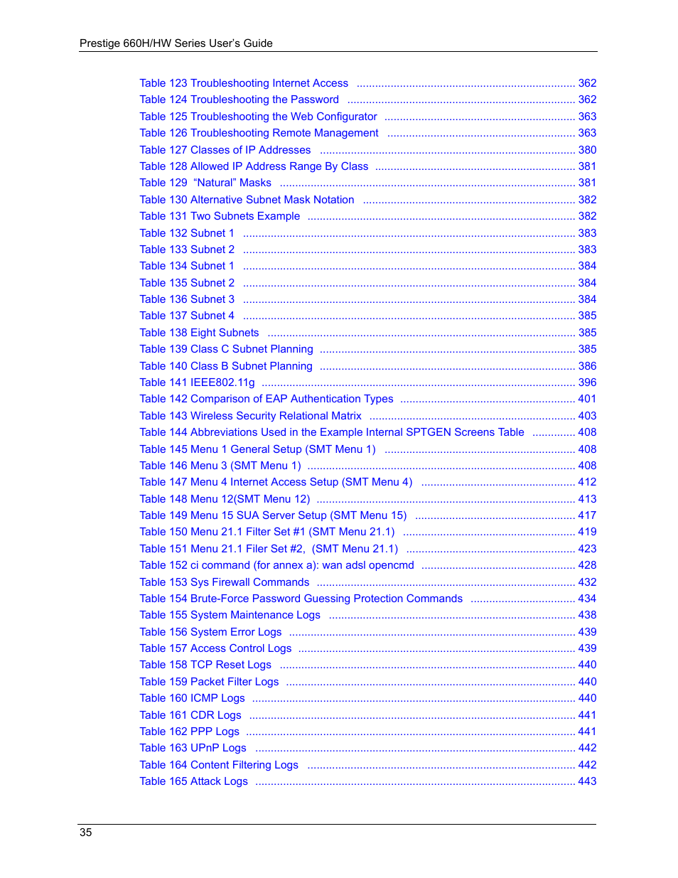 ZyXEL Communications 660HW Series User Manual | Page 36 / 460