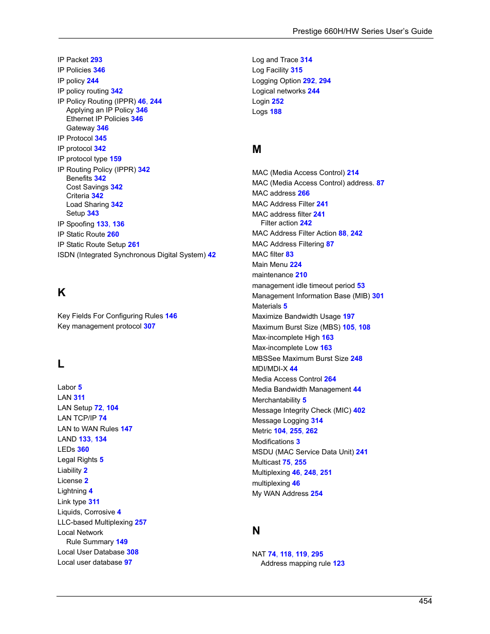 ZyXEL Communications 660HW Series User Manual | Page 455 / 460