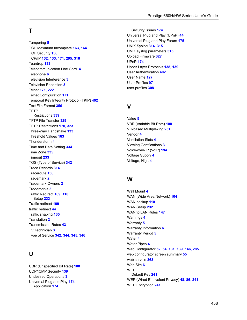 ZyXEL Communications 660HW Series User Manual | Page 459 / 460