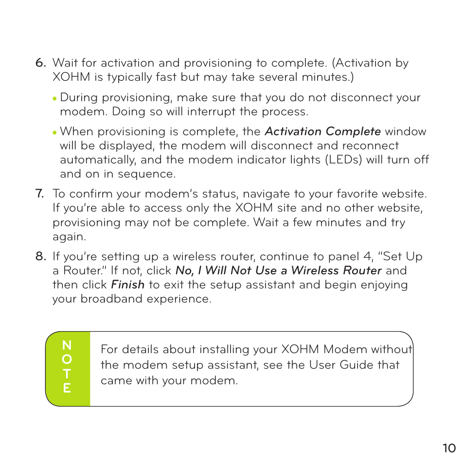 ZyXEL Communications WiMAX XOHM User Manual | Page 10 / 12