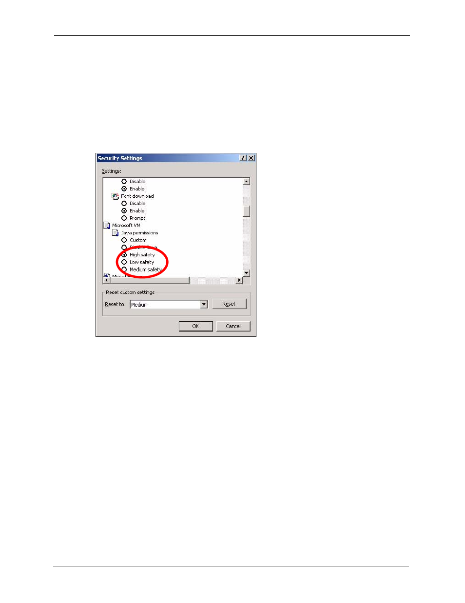3 java permissions, Figure 159 security settings - java | ZyXEL Communications P-2302HWL-P1 Series User Manual | Page 278 / 337