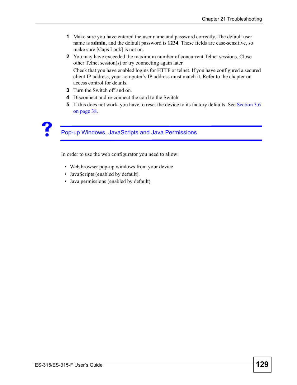 ZyXEL Communications ES-315 User Manual | Page 129 / 166