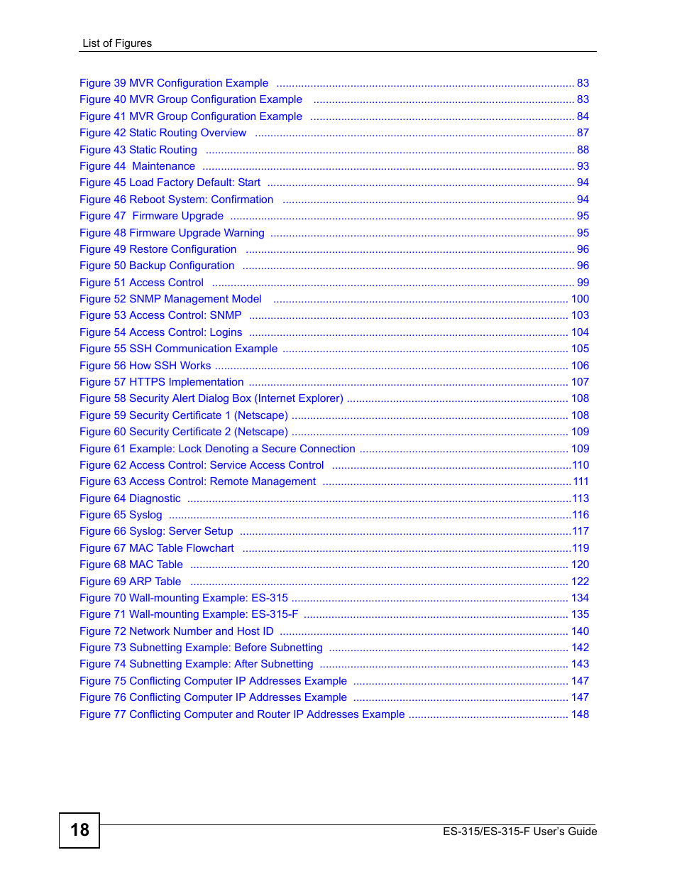 ZyXEL Communications ES-315 User Manual | Page 18 / 166