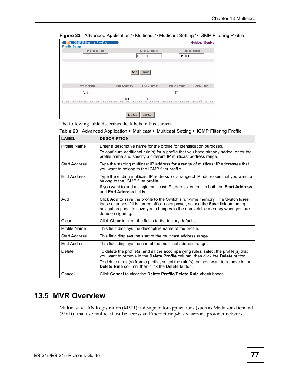 5 mvr overview | ZyXEL Communications ES-315 User Manual | Page 77 / 166