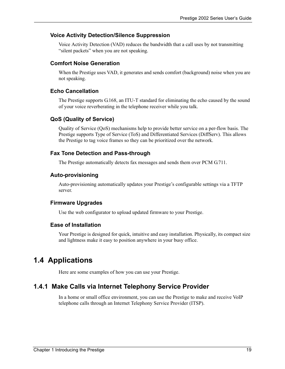 4 applications | ZyXEL Communications 2002 Series User Manual | Page 19 / 102