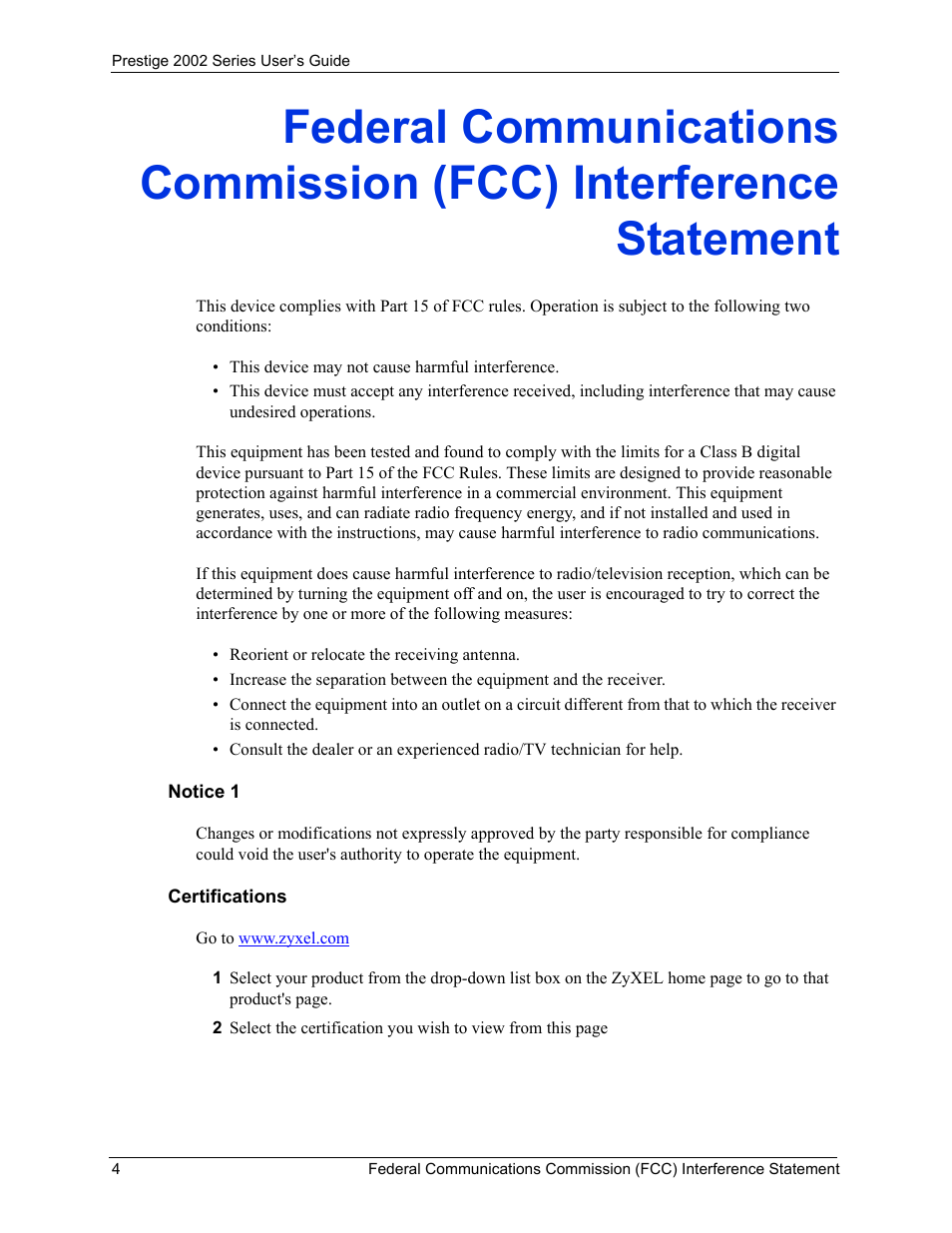 ZyXEL Communications 2002 Series User Manual | Page 4 / 102