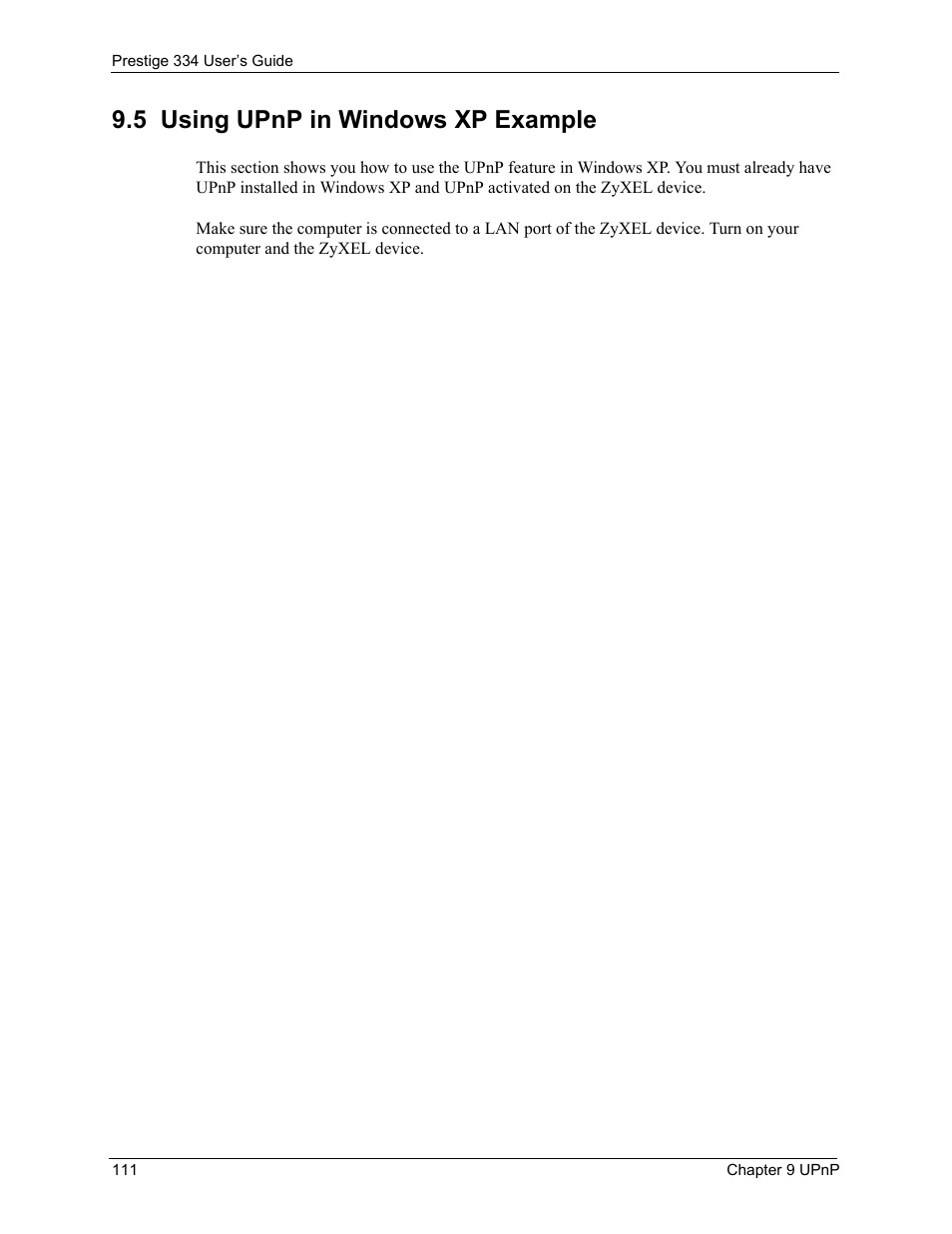 5 using upnp in windows xp example | ZyXEL Communications P-334 User Manual | Page 112 / 366