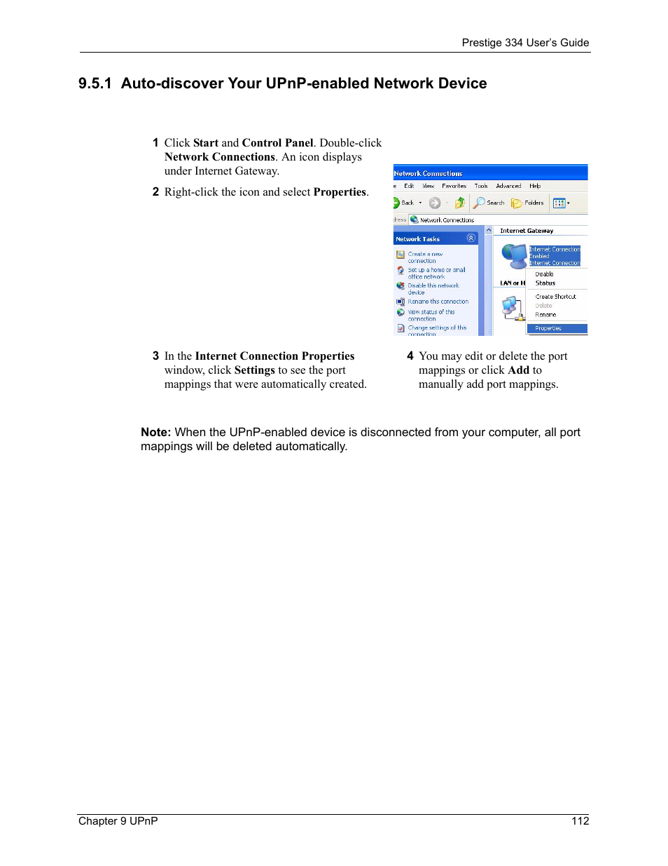 1 auto-discover your upnp-enabled network device | ZyXEL Communications P-334 User Manual | Page 113 / 366
