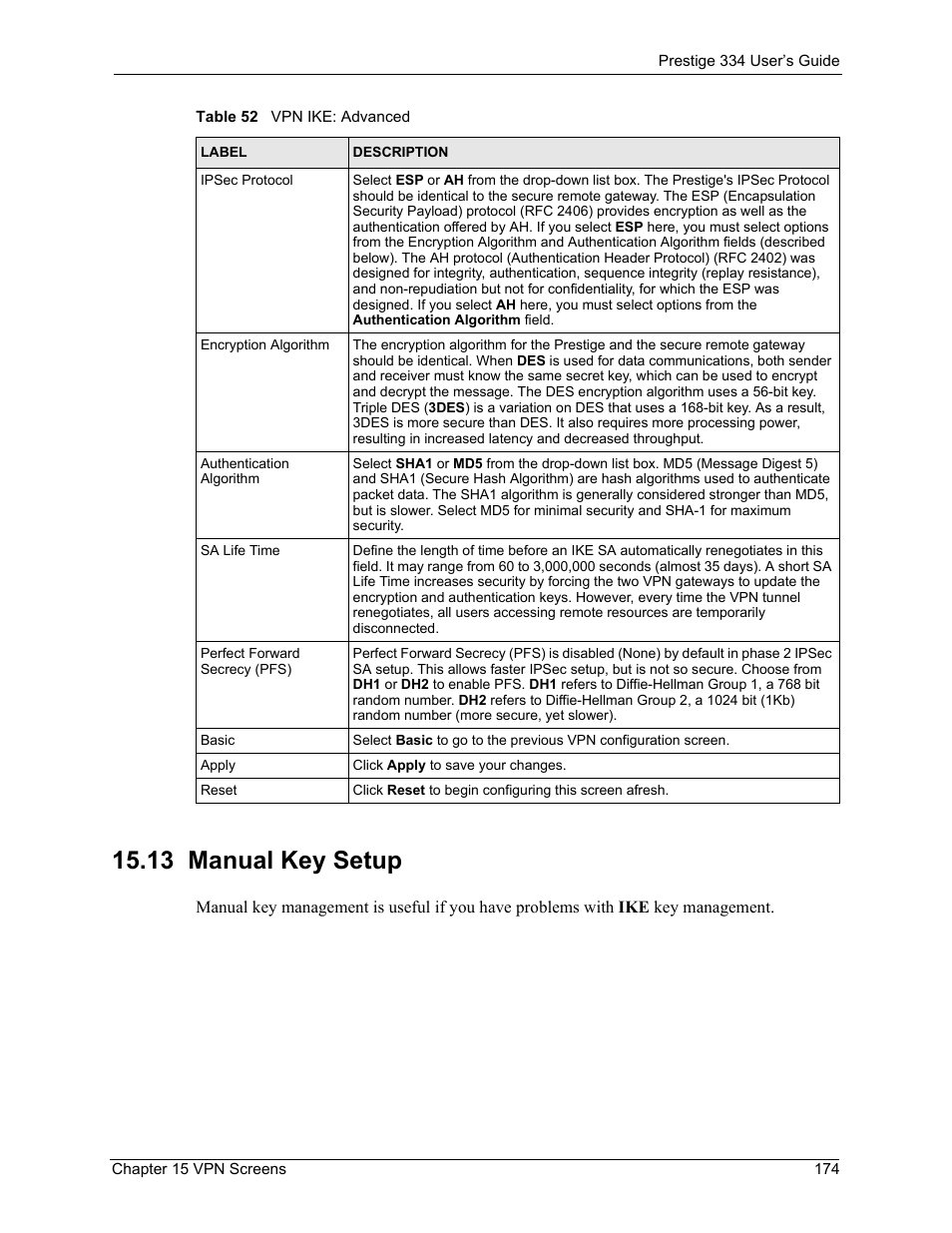 13 manual key setup | ZyXEL Communications P-334 User Manual | Page 175 / 366