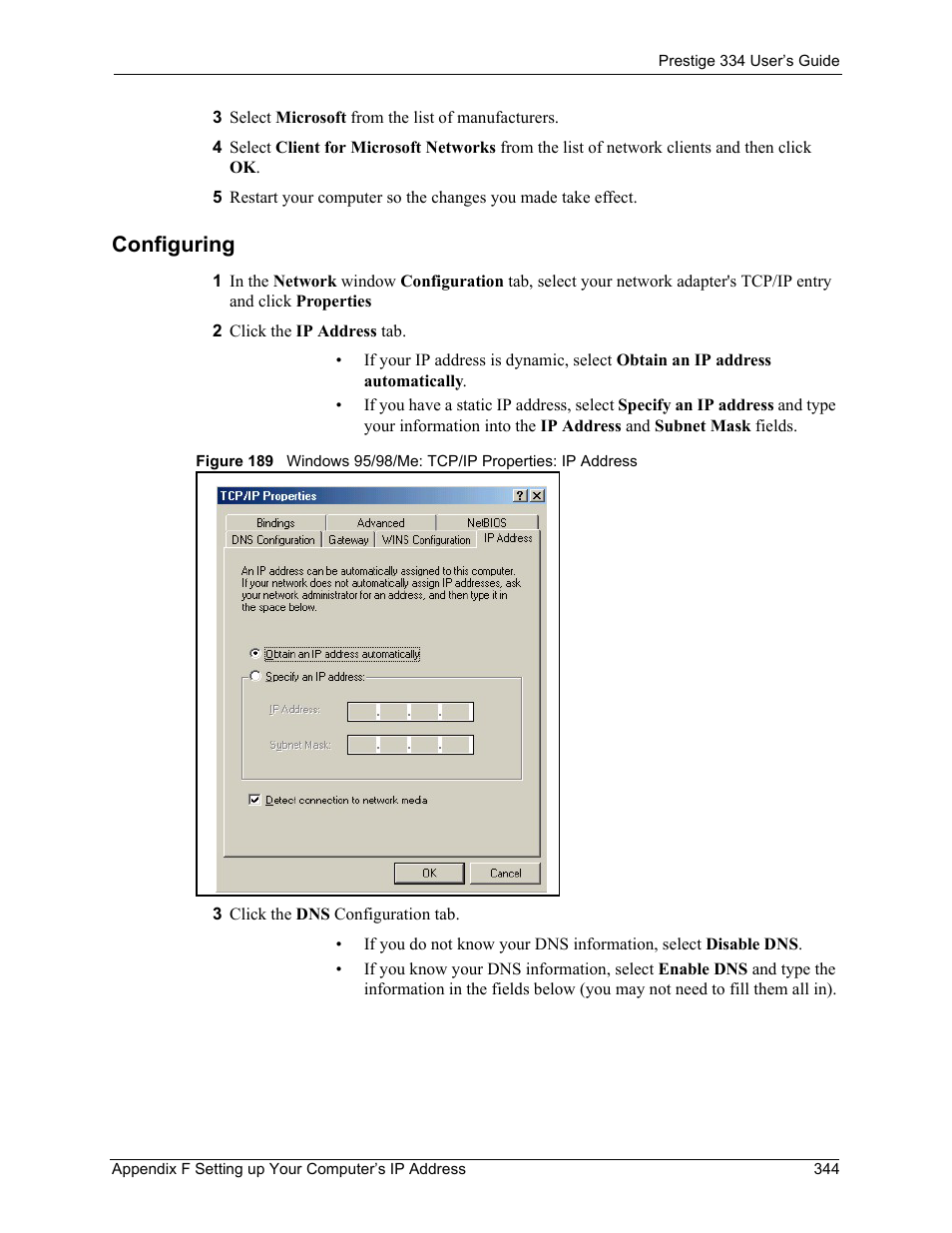 Configuring | ZyXEL Communications P-334 User Manual | Page 343 / 366