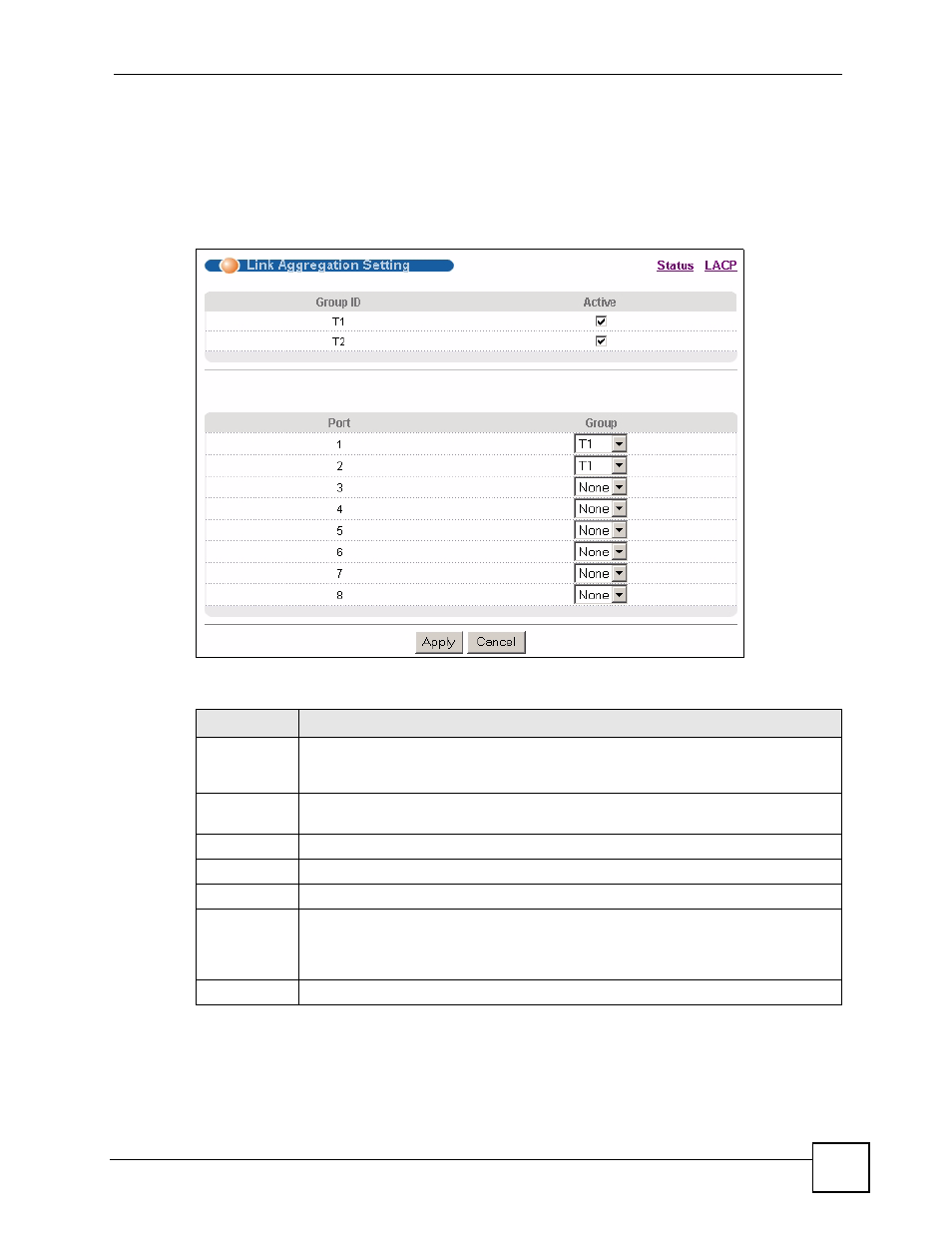 4 link aggregation setup | ZyXEL Communications ES-2108 Series User Manual | Page 123 / 283