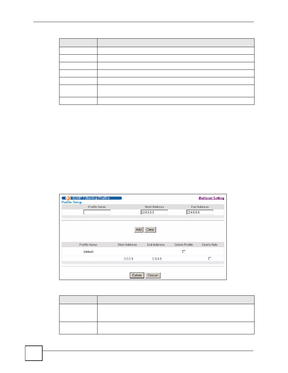 5 igmp filtering profile | ZyXEL Communications ES-2108 Series User Manual | Page 142 / 283