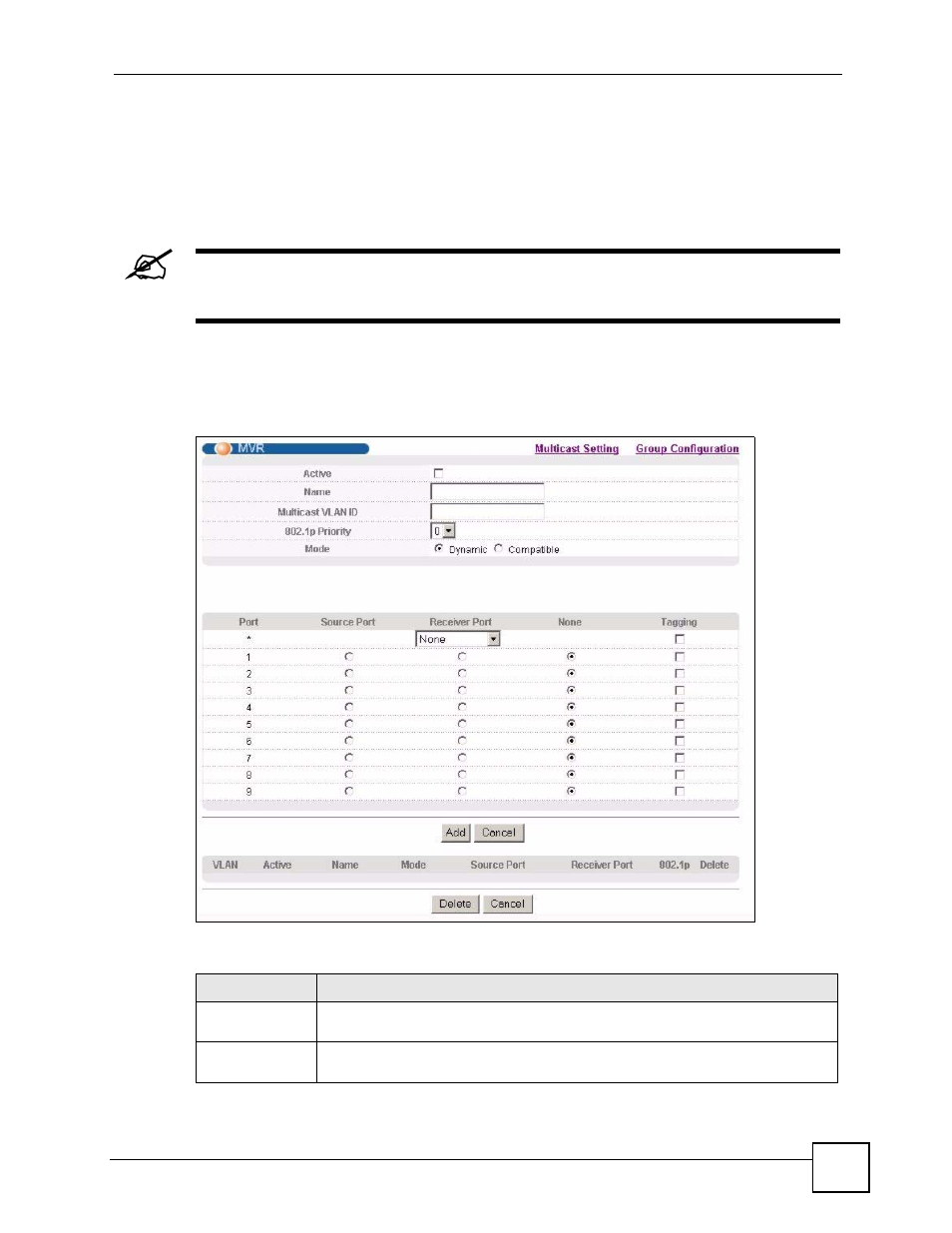 7 general mvr configuration | ZyXEL Communications ES-2108 Series User Manual | Page 145 / 283