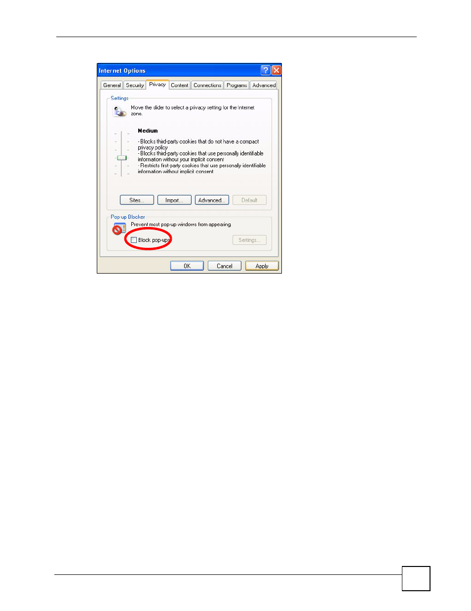 Figure 149 internet options | ZyXEL Communications ES-2108 Series User Manual | Page 243 / 283