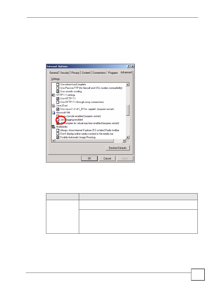 3 problems with the password, Figure 155 java (sun), Table 102 troubleshooting the password | ZyXEL Communications ES-2108 Series User Manual | Page 247 / 283