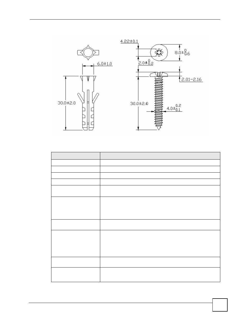 Figure 157 masonry plug and m4 tap screw, Table 104 firmware specifications | ZyXEL Communications ES-2108 Series User Manual | Page 251 / 283