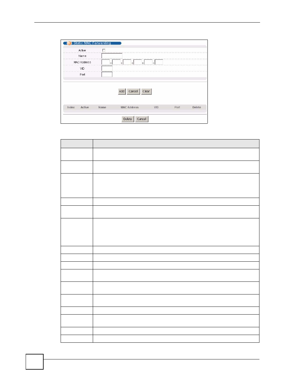 ZyXEL Communications ES-2108 Series User Manual | Page 98 / 283