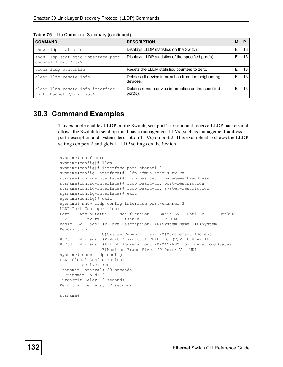 3 command examples | ZyXEL Communications ZyXEL Dimension ES-2024PWR User Manual | Page 132 / 286