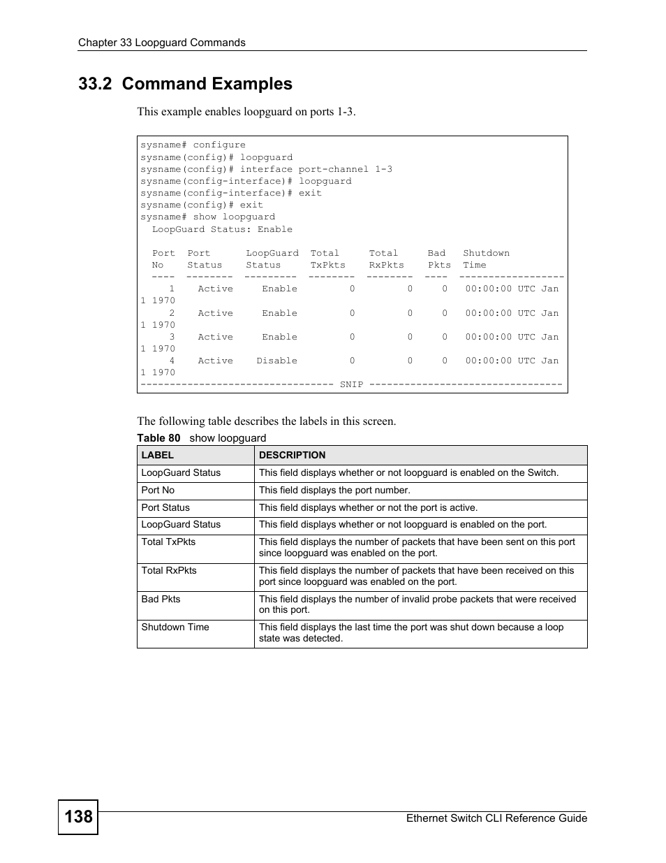 2 command examples | ZyXEL Communications ZyXEL Dimension ES-2024PWR User Manual | Page 138 / 286