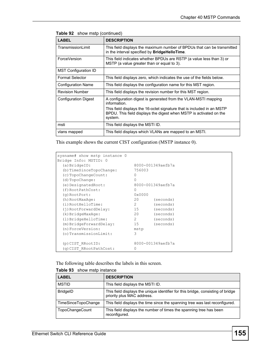 ZyXEL Communications ZyXEL Dimension ES-2024PWR User Manual | Page 155 / 286