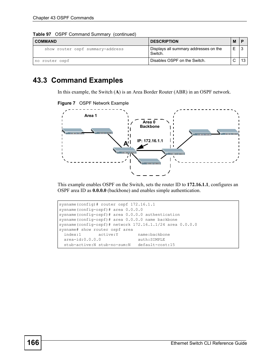 3 command examples | ZyXEL Communications ZyXEL Dimension ES-2024PWR User Manual | Page 166 / 286