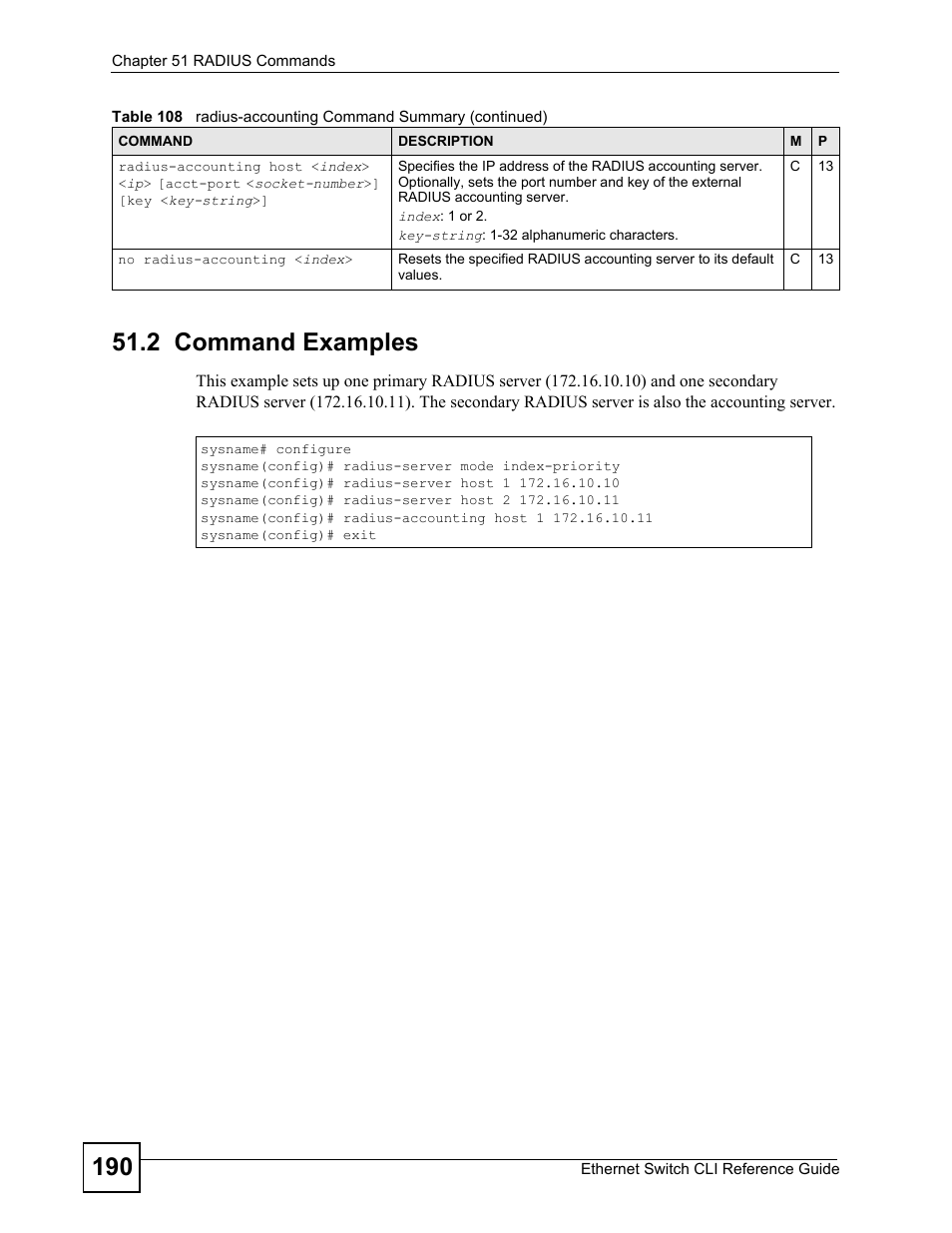 2 command examples | ZyXEL Communications ZyXEL Dimension ES-2024PWR User Manual | Page 190 / 286