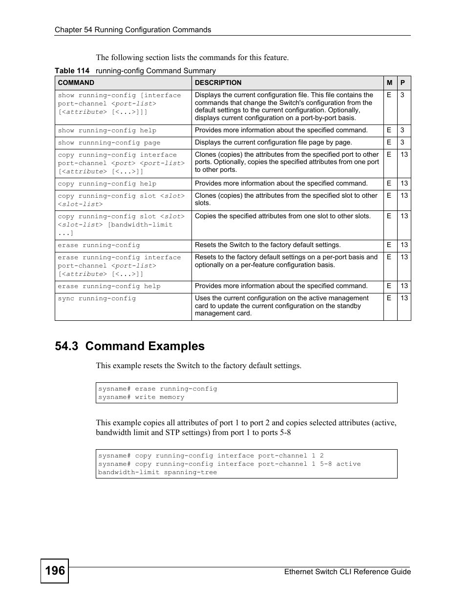 3 command examples | ZyXEL Communications ZyXEL Dimension ES-2024PWR User Manual | Page 196 / 286