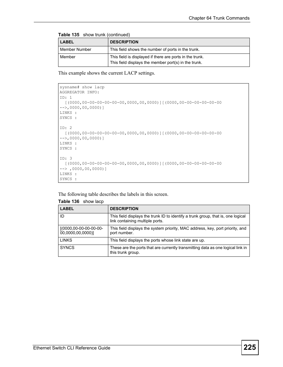 ZyXEL Communications ZyXEL Dimension ES-2024PWR User Manual | Page 225 / 286
