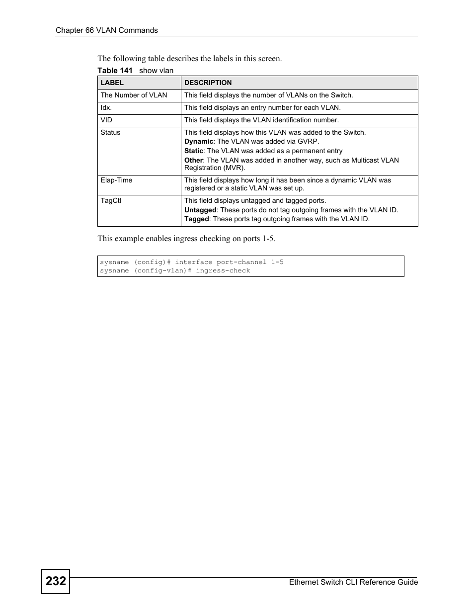 ZyXEL Communications ZyXEL Dimension ES-2024PWR User Manual | Page 232 / 286