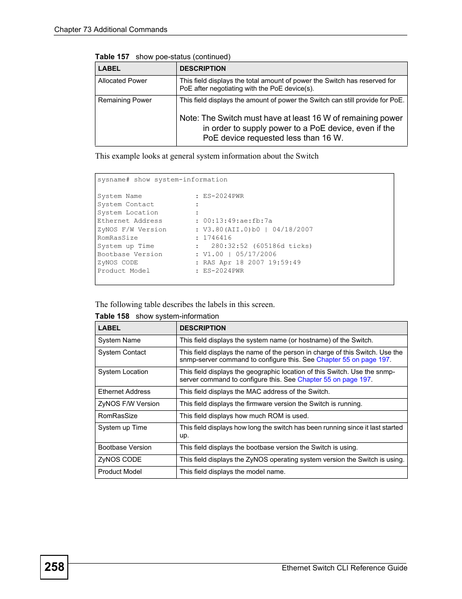 ZyXEL Communications ZyXEL Dimension ES-2024PWR User Manual | Page 258 / 286