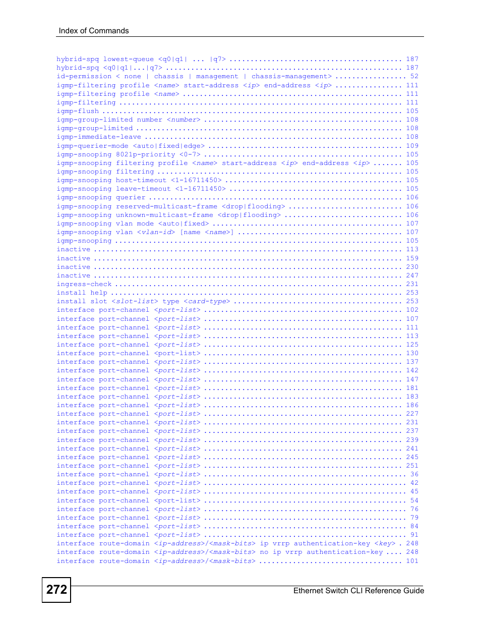 ZyXEL Communications ZyXEL Dimension ES-2024PWR User Manual | Page 272 / 286
