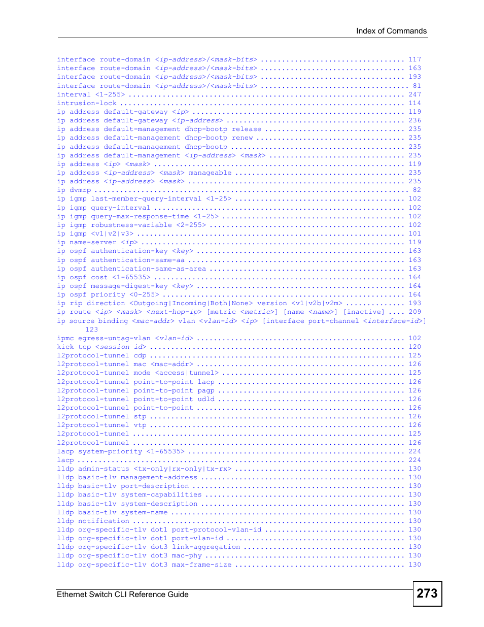 ZyXEL Communications ZyXEL Dimension ES-2024PWR User Manual | Page 273 / 286