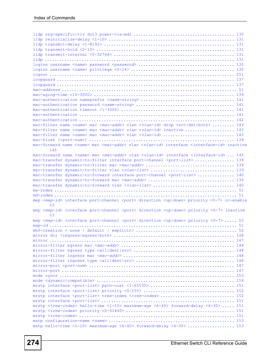 ZyXEL Communications ZyXEL Dimension ES-2024PWR User Manual | Page 274 / 286